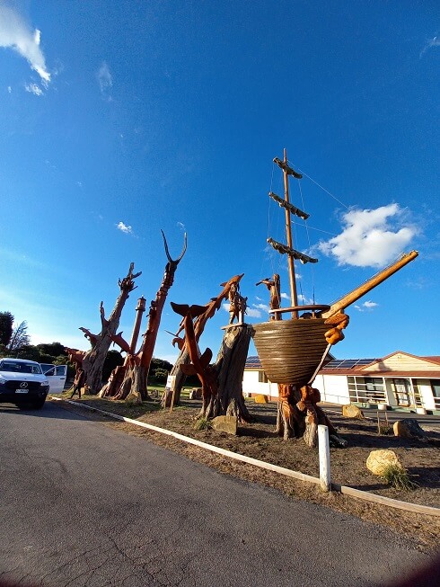 Artwork at the front of the campsite