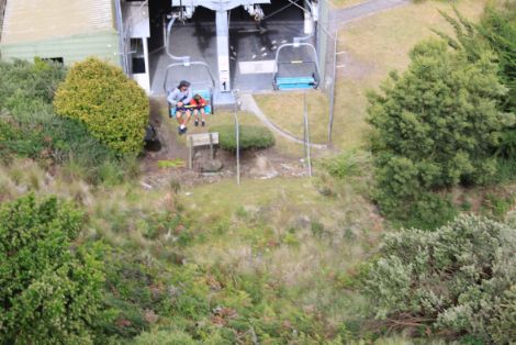 Jim and Hamish on the chairlift