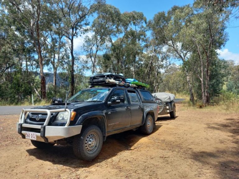 Car having a rest on way up Victorian Alps