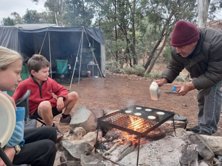 Pancake breakfast on the fire