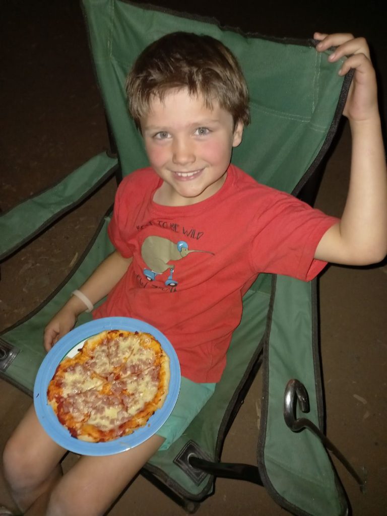 Pizza on the fire