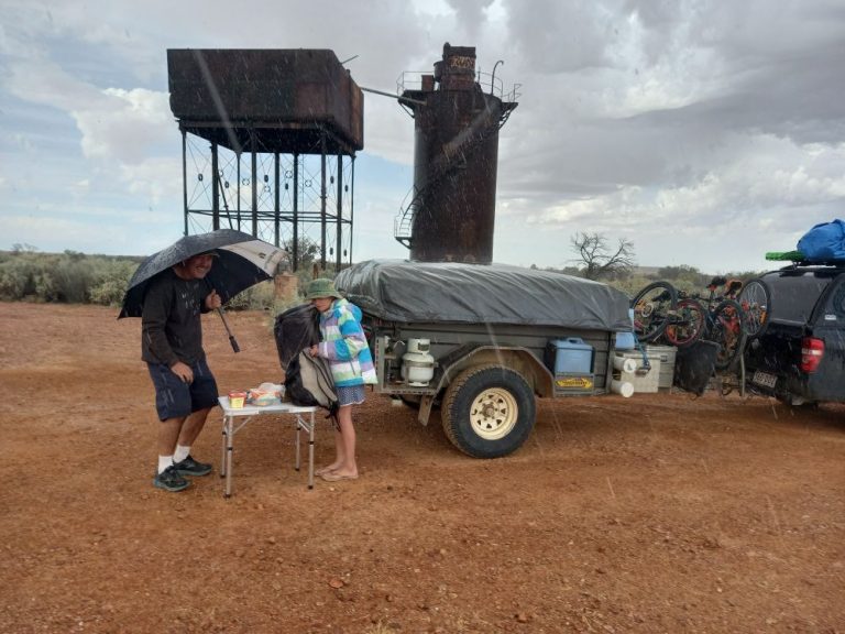 Rainy picnic Oodnadatta Track