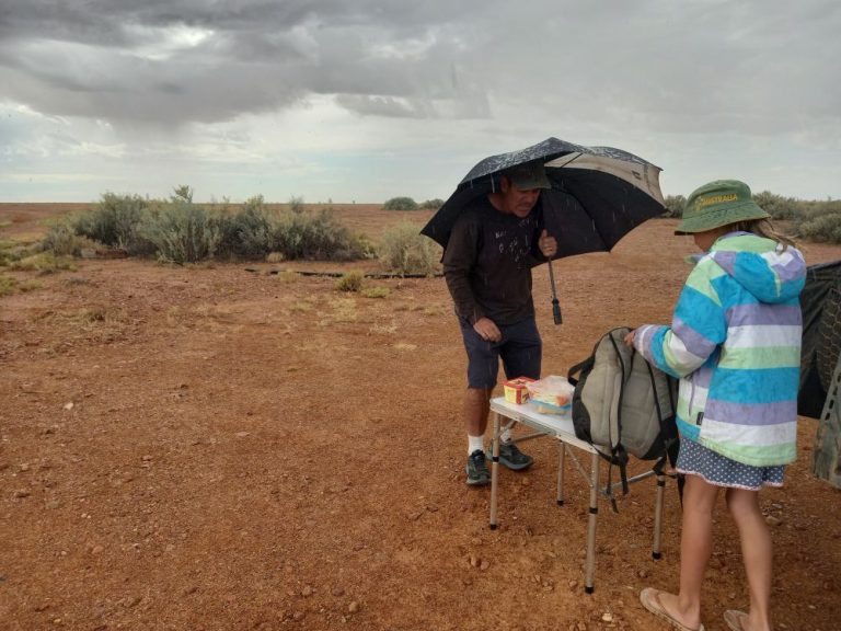 Rainy picnic Oodnadatta Track