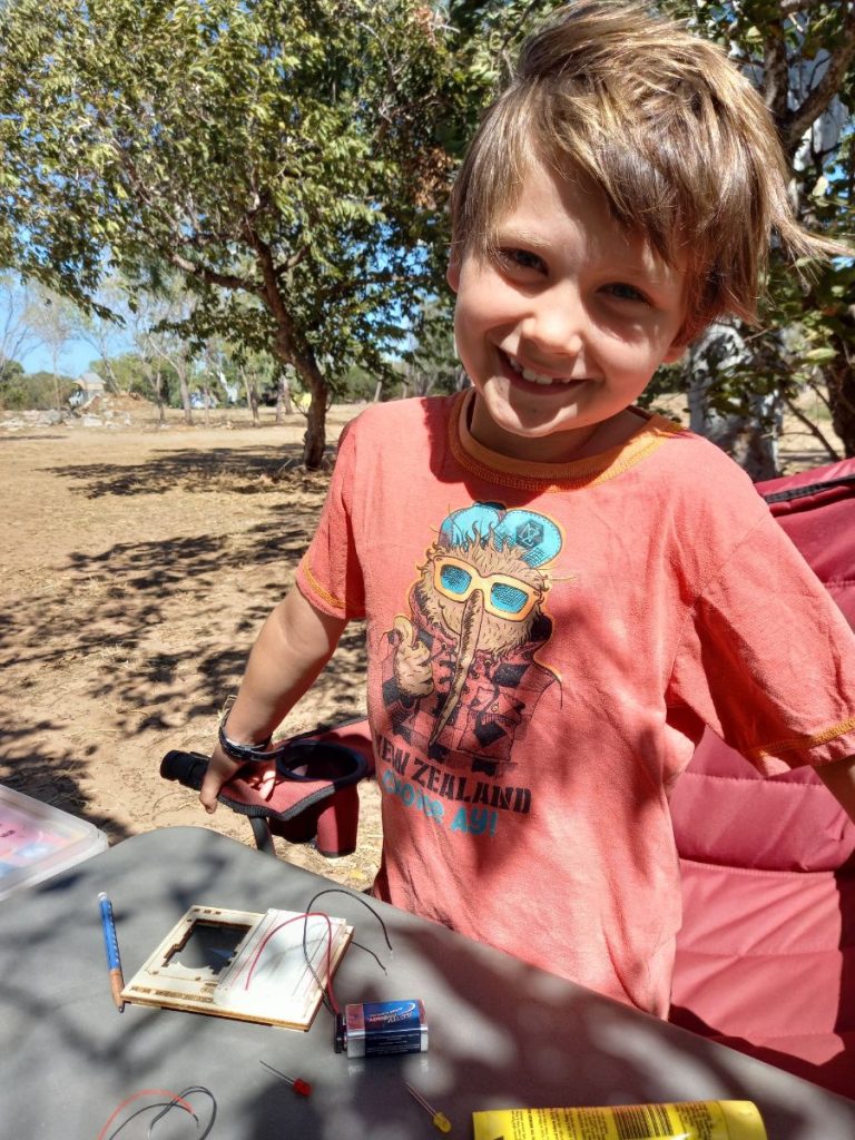 Hamish homeschooling Cape Leveque